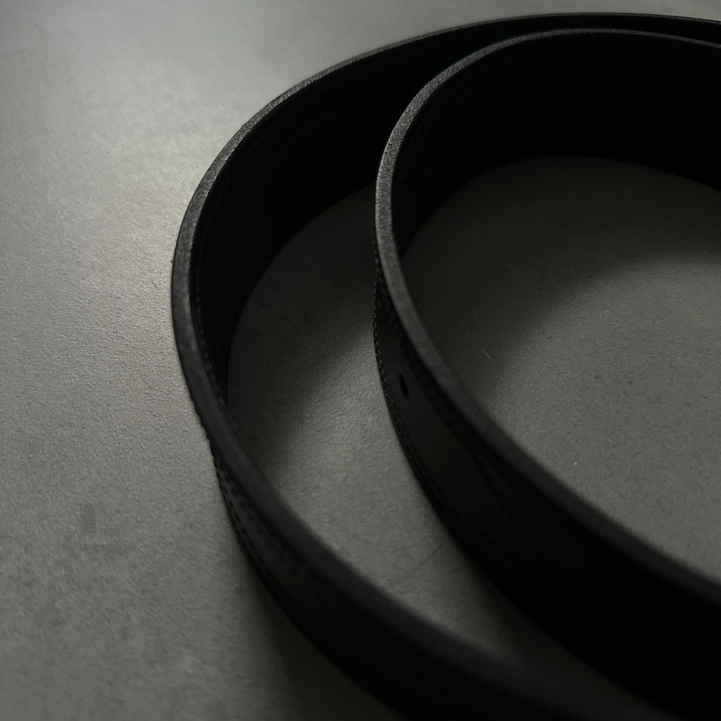 Stitched Leather Belt - 1.5" - Black