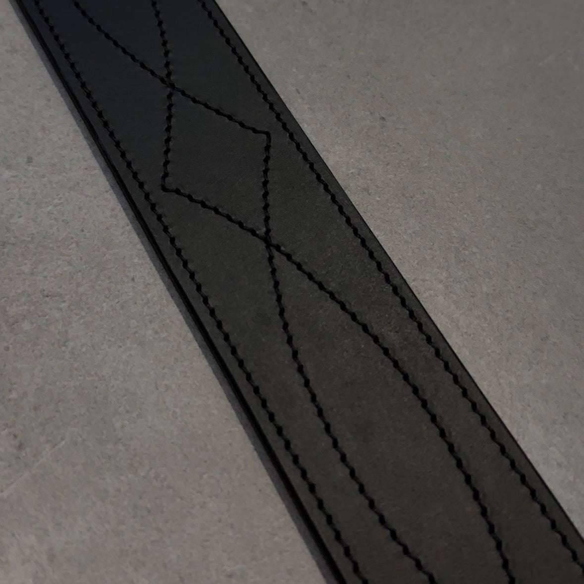 Stitched Leather Belt - 1.5" - Black