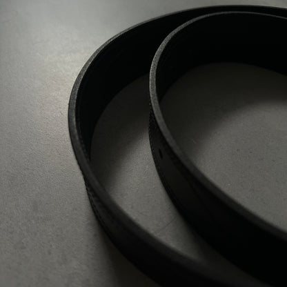 Stitched Leather Belt - 1.5" - Black